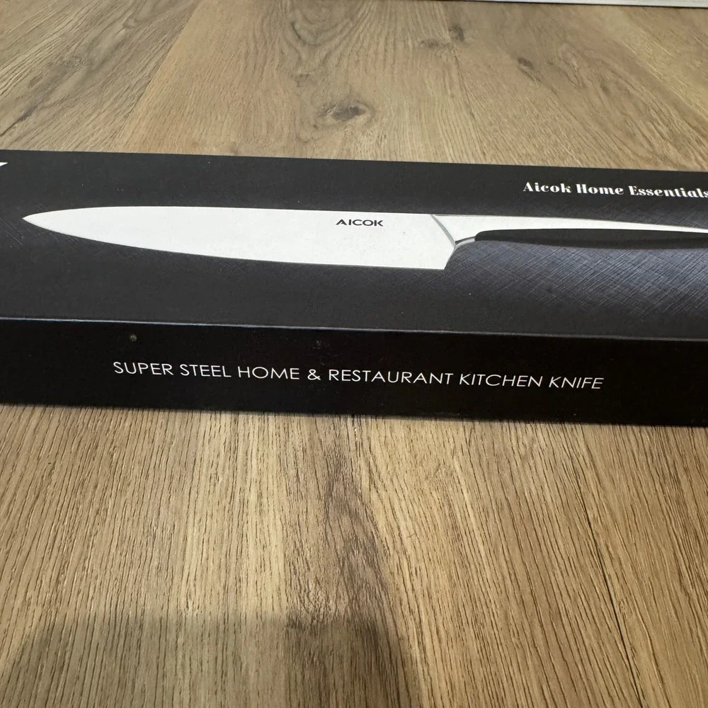 Aicok 8 Inch Chef Knife KF-F8002 Super Steel Professional Kitchen Knife Black